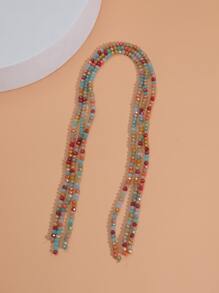 3strands 0.3cm Glass Beads DIY Jewelry Accessory - Multicolor - View 4