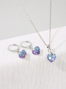 3入組愛心裝飾首飾套裝 - 彩色 - 查看 1