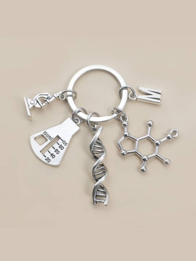 Street 1pc Creative Men's Biology Cell Microscope Keychain, Science Student Souvenir Keyring, Key Holder As Gift For Classmates, Friends & Boyfriends Car Accessories Bag Charm School Letter Cute Goth Y2k