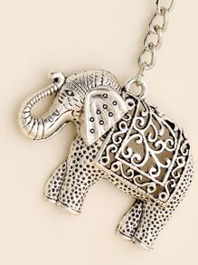 Cute Elephant Keychain, Vintage Thai Elephant Keychain, Gift For Mother, Father, Friends Car Accessories Goth Y2k Gifts For Mother, Father, Graduation, And Teacher - Silver - View 3