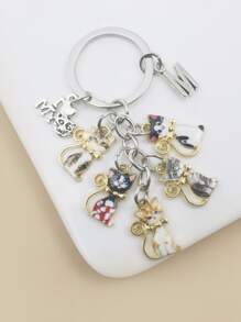 1只可愛貓咪設計鑰匙扣,創意微型貓咪掛件鑰匙扣,寵物店紀念品,是姐妹們的理想禮物 - 彩色 - 查看 2