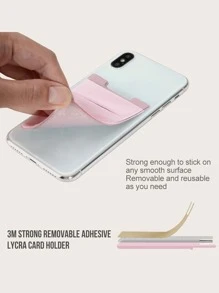 Solid Adhesive Card Holder Bag - Pink - View 6