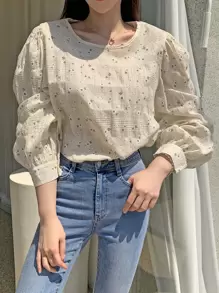 DAZY Ditsy花卉主教袖上衣