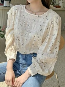 DAZY Ditsy花卉主教袖上衣