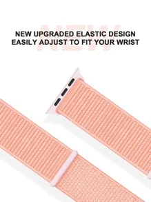 Dây đeo đồng hồ thể thao bằng nylon phát sáng, màu cam, có thể điều chỉnh, thoáng khí, kích thước 38/40/41/42/44/45/46/49mm, phù hợp cho cả nam và nữ, tương thích với các dòng Ultra 11/10/9/8/7/6/5/4/3/2/1/SE, thích hợp làm quà tặng cho học sinh nhân dịp tựu trường. - Màu Hồng  San hô - Xem 4