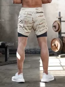 Manfinity Sport Corelite Pantalones cortos deportivos escolares de unicolor y estilo minimalista casual tipo novio para hombres - Multicolor - Ver 4