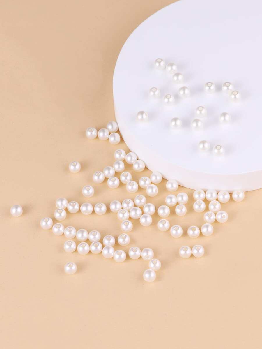 200 chiếc Faux Pearl Design DIY Bead - Màu be - Xem 1