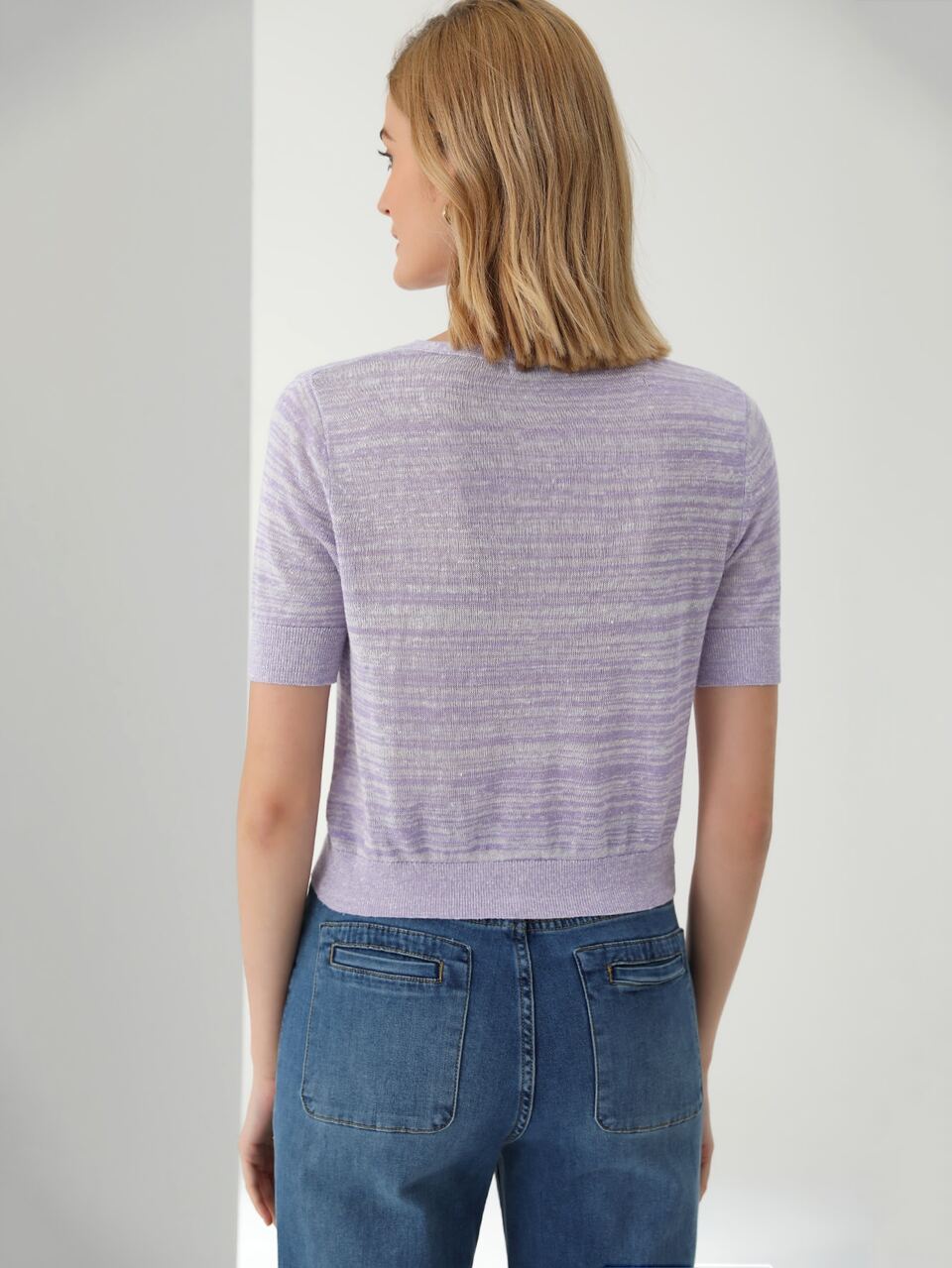 LINEN SPACE DYE CARDIGAN