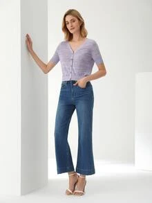 MOTF PREMIUM LINEN SPACE DYE CARDIGAN - Lilac Purple - View 7