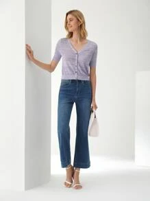 MOTF PREMIUM LINEN SPACE DYE CARDIGAN - Lilac Purple - View 8