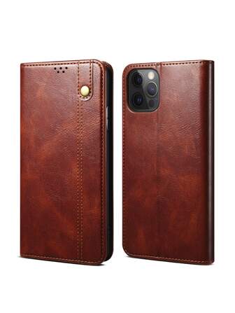 Custodia per telefono a libretto magnetico monocolore con slot per schede con portacarta