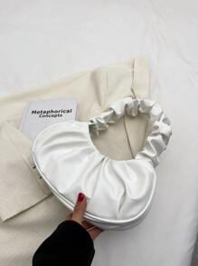 Mujeres Moda Bolso De Mano Plegado Elegante Hombro Damas Bolso De Compras Impermeable, Ligero, Casual, Minimalista Para Adolescentes, Estudiantes Universitarios, Novatos Y Trabajadores Blancos, Perfecto Para La Oficina, La Universidad, Trabajo, Negocios, Viaje - Blanco - Ver 4