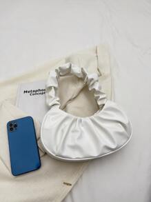 Mujeres Moda Bolso De Mano Plegado Elegante Hombro Damas Bolso De Compras Impermeable, Ligero, Casual, Minimalista Para Adolescentes, Estudiantes Universitarios, Novatos Y Trabajadores Blancos, Perfecto Para La Oficina, La Universidad, Trabajo, Negocios, Viaje - Blanco - Ver 5