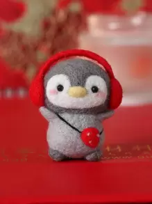 1set Penguin Shaped Wool Felt Poke Material Kit - Multicolor - View 1