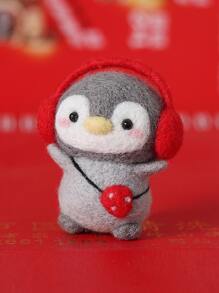 1set Penguin Shaped Wool Felt Poke Material Kit - Multicolor - View 2