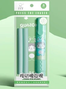 1 件可伸缩按钮橡皮擦 - 1 个主体 + 2 个替换橡皮擦 - 彩色 - 查看 2