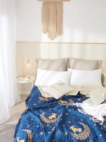 Eid Sheep Print Quilted Bedspread - Multicolor - View 6