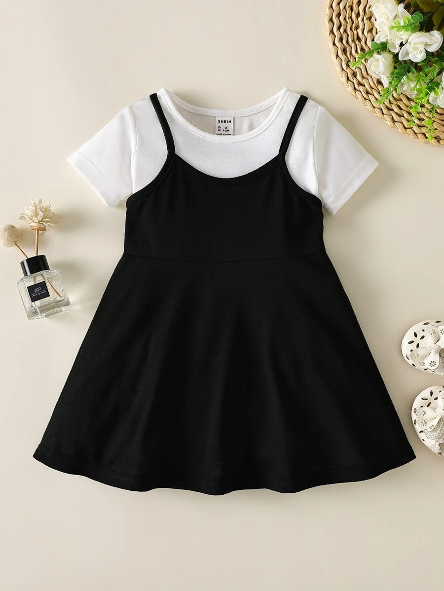 Bộ đồ Em bé Khối Màu Giải trí - Đen và trắng - Xem 1