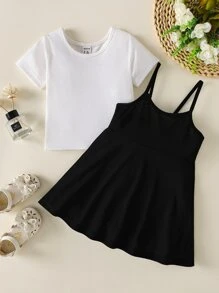 Bộ đồ Em bé Khối Màu Giải trí - Đen và trắng - Xem 3