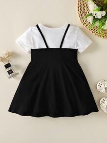 Bộ đồ Em bé Khối Màu Giải trí - Đen và trắng - Xem 4