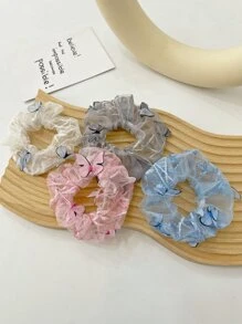 Dây buộc tóc hình bướm 4 gói - Nhiều màu - Xem 2