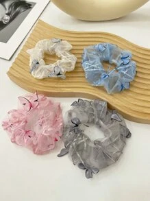 Dây buộc tóc hình bướm 4 gói - Nhiều màu - Xem 4