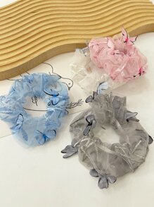 Dây buộc tóc hình bướm 4 gói - Nhiều màu - Xem 5