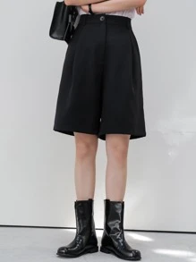 Dazy-Less High Waist Slant Pockets Bermuda Shorts Old Money Old Money Style Business Casual Women Fall