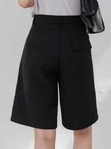 Dazy-Less High Waist Slant Pockets Bermuda Shorts Old Money Old Money Style Business Casual Women Fall