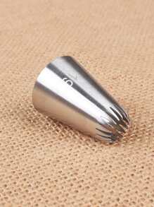 1pc Reusable Stainless Steel Piping Nozzle,Simple Silver Color Washable Frosting Tip For Making Cake - Silver - View 1