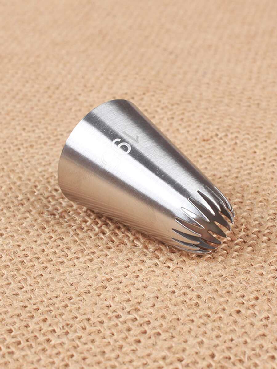 1pc Reusable Stainless Steel Piping Nozzle,Simple Silver Color Washable Frosting Tip For Making Cake - Silver - View 1