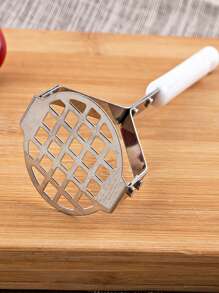 1pc Stainless Steel Vegetable Masher - White - View 2