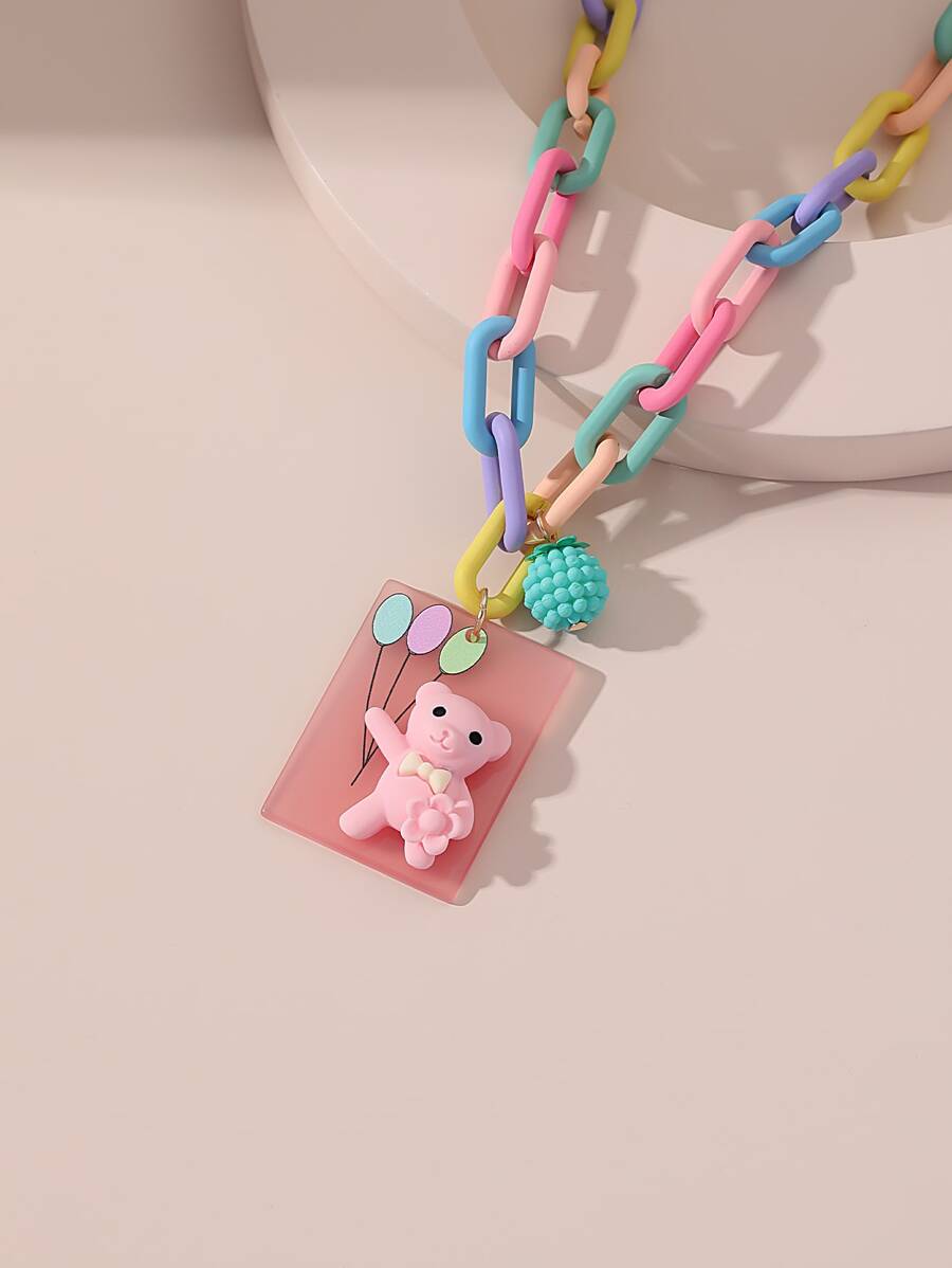 Gấu Chi tiết Hình học Vòng cổ màu ngẫu nhiên - Nhiều màu - Xem 1