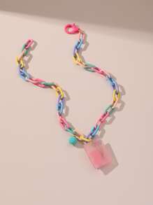 Gấu Chi tiết Hình học Vòng cổ màu ngẫu nhiên - Nhiều màu - Xem 2