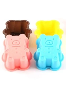 3 chiếc Chảo Muffin Màu Ngẫu Nhiên Thiết Kế Gấu - Nhiều màu - Xem 2