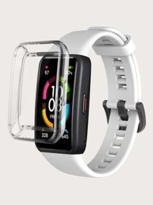 2pcs Silicone Watchband & Case Compatible With Huawei Band 6 - White - View 4