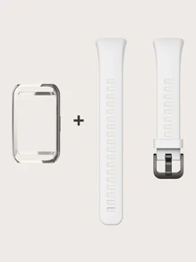 2pcs Silicone Watchband & Case Compatible With Huawei Band 6 - White - View 6