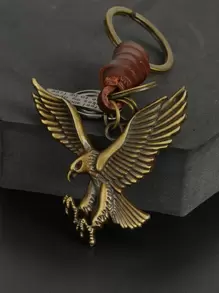 街头男士女士标语细节几何与鹰形吊饰钥匙扣情人节情人汽车配饰包袋吊饰学院风可爱哥特风 Y2k - 銅色 - 查看 2