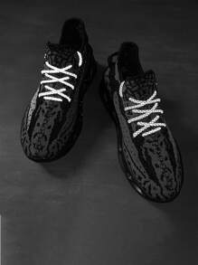 Men Light Lace-Up Front Running Shoes Manfinity Basics - Black - View 1