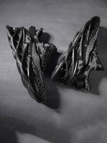 Men Light Lace-Up Front Running Shoes Manfinity Basics - Black - View 3