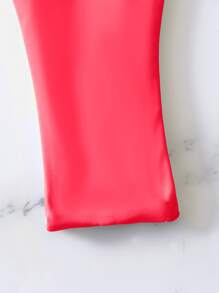 褶皱后背比基尼泳裤，适合夏季海滩度假 - 西瓜粉 - 查看 3