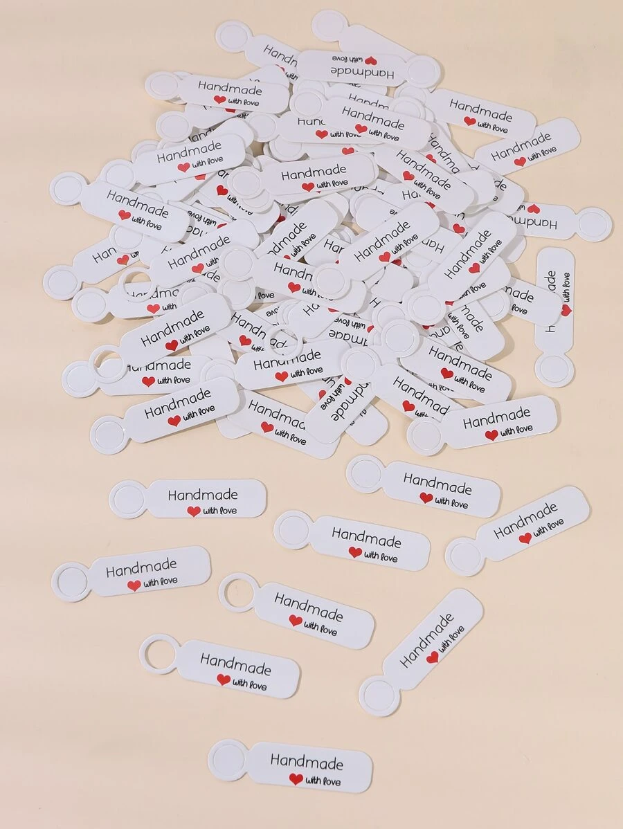 100 piezas Etiqueta de regalo con estampado de letra - Multicolor - Ver 1