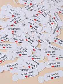 100 piezas Etiqueta de regalo con estampado de letra - Multicolor - Ver 5