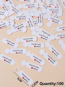 100 piezas Etiqueta de regalo con estampado de letra - Multicolor - Ver 6