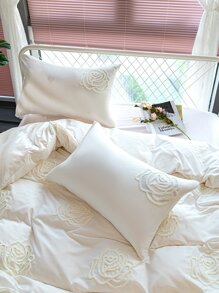 Tassel Tufted Duvet Cover Set Without Filler - White - View 2