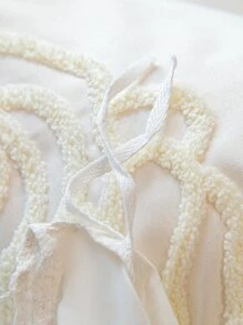 Tassel Tufted Duvet Cover Set Without Filler - White - View 8