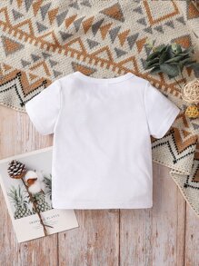 Baby Boy Letter Graphic Tee - White - View 2