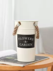 1 件字母图案花瓶、家居装饰、花瓶、餐桌装饰 - 白色 - 查看 1