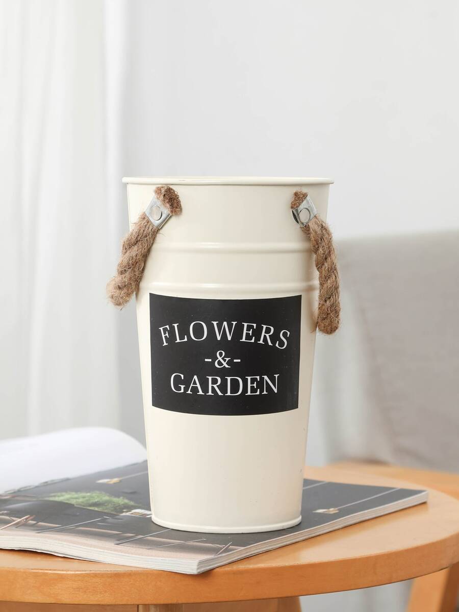 1 件字母图案花瓶、家居装饰、花瓶、餐桌装饰 - 白色 - 查看 1