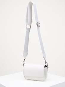 Women's The Snapshot Bag Mini Pu Waist Bag Shoulder/crossbody Multipurpose Bag In White Color, Flip Design, Adjustable Strap, Suitable For Outdoor Sports, Hiking, Running, Mobile Phone Bag For Women And Men - White - View 3